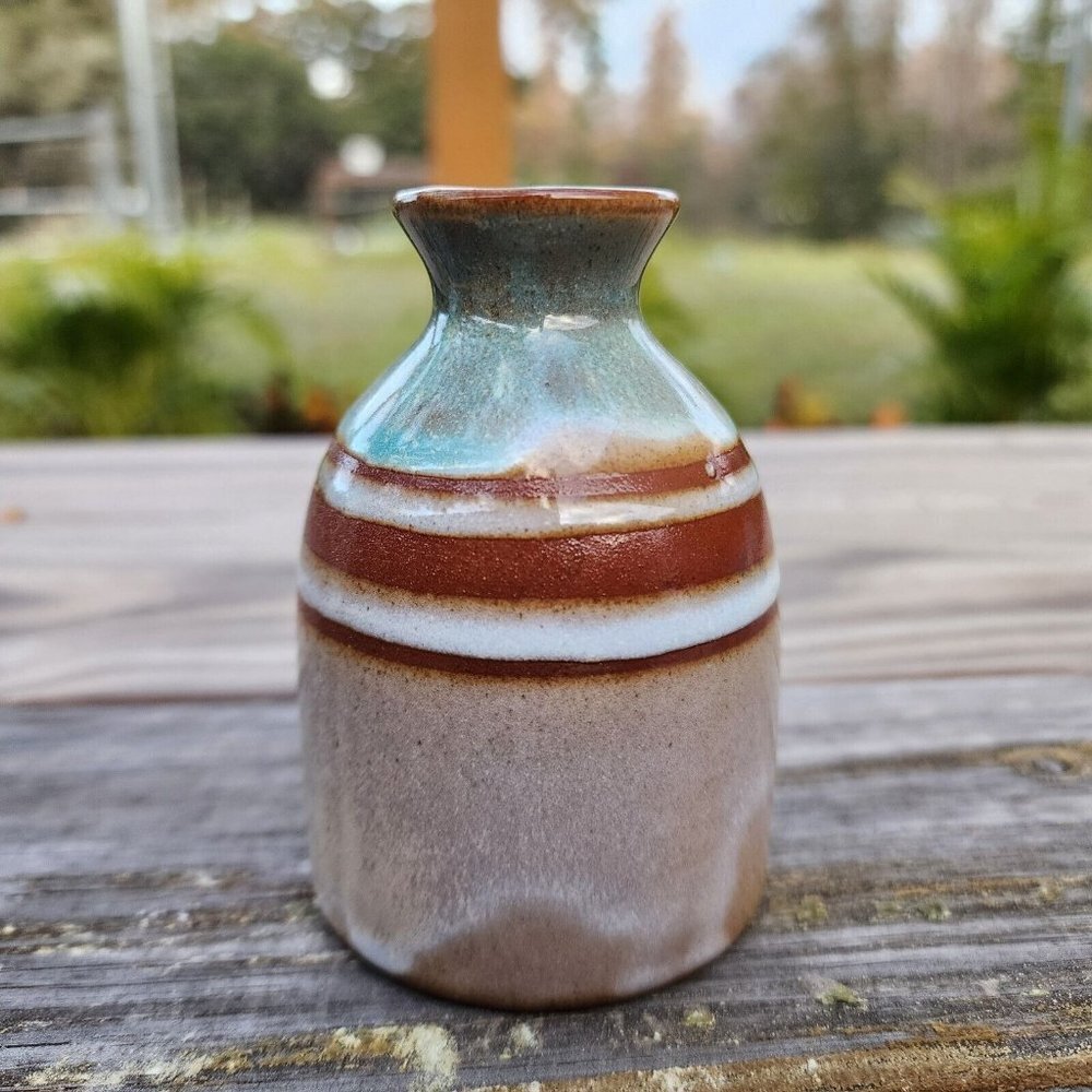 Vtg MCM Takahashi San Francisco‎ Japan Art Pottery Mini Bud Vase Weed Pot